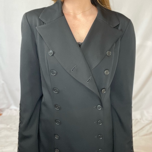 Vintage 90s Norma Kamali 18008 Kamali Wool Coat Dress - Picture 4 of 15